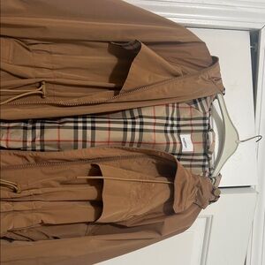 Burberry Tan Trench Coat with Plaid Lining